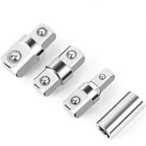 4pcs 12 14 및 38 사각형 드라이브 어댑터 헤드 외부 전기 렌치 연장봉용 이중 내부 육각형 커넥터