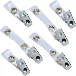 YYaaloa 200pcs 배지 홀더 신분증 및 있는 PVC 클립투명 스트랩이 금속
