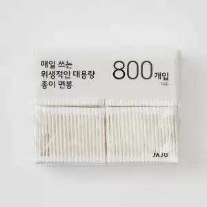 JAJU 매일 쓰는 위생적인 대용량 종이 면봉 800P 4개