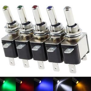1PCS 12V 20A 자동 보트 트럭 조명 Led 토글 스위치 빨간색 파란색 녹색 노란색 흰색