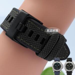 24mm 캔버스 실리콘 시계 스트랩 디젤 DZ4500 DZ4318 Pei-nahai PAM985 나일론 고무 바닥 밴드