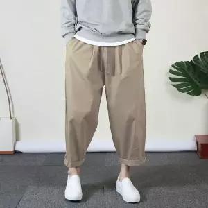 남자 와이드팬츠 통큰 편한 벌룬 항아리 바지 빅사이즈 통바지 카키 베이지 블랙_H