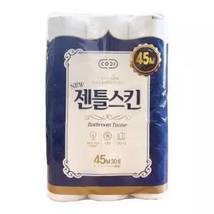 코디 젠틀스킨 화장지 3겹 45m 30롤 천연펄프