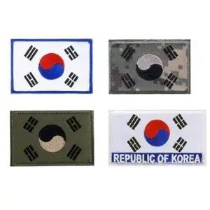 밀리터리 군인 태극기 패치 찍찍이 군용 태극기 와펜 국기 자수-WF...
