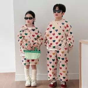 컬러 하트 상하복 세트 R13390