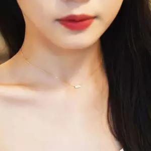 [룽스_65]gold filled 사각 큐빅 심플 목걸이 14k