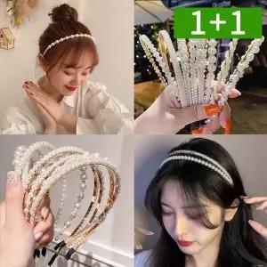 [아트박스]/오엠티 1+1 진주 머리띠 헤어밴드 얇은 슬림 큐빅