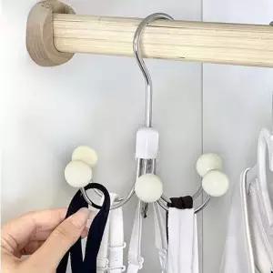 [룽스_65]벨트 수납정리 문어발 회전식 옷걸이행거