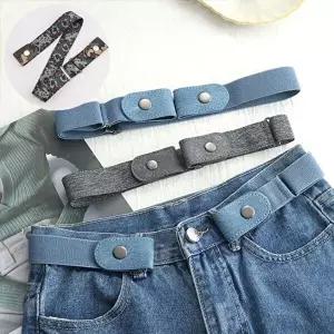 노버클 매직벨트 정장 청바지 바지허리줄임벨트 그레이 밀리터리 색상-WFOG3LT