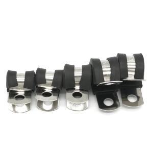 2-20개 4-200mm 대역폭 15mm P형 파이프 클램프 EPDM 고무 코팅 단일 케이블 클립 스테인리스 스틸 호스