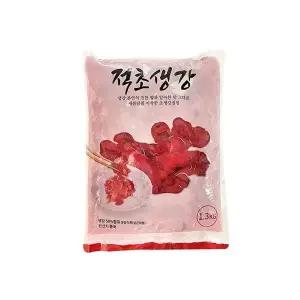 고기/생선 곁들임 토핑 적색 초생강 슬라이스 1.3kg 생강초절임 (W93300D)