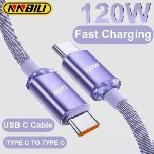 [호환] NNBILI NEW 120W USBA-타입 C-USBC 케이블 ( 15, 16, 17 시리즈 PD 고속 충전 USB C 데이터 케이블,