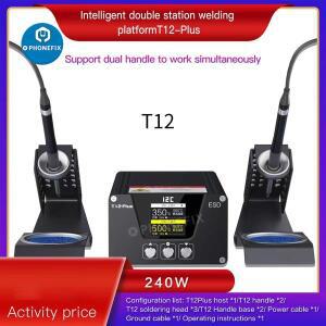 I2C T12 PLUS 듀얼 핸들 납땜 스테이션, 고출력 240W 2S 가열 용접 재작업 스테이션, 휴대폰 PCB BGA 수리