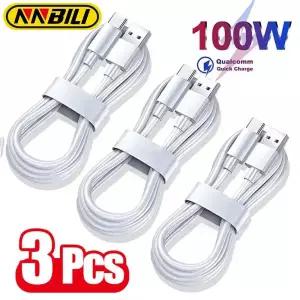 [호환] NNBILI 1-3PCS 10A 100W 타입 C 초고속 충전 케이블 데이터 코드 화웨이 OPPO 비보용 빠른 충전, ,