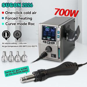 SUGON 2026 뜨거운 공기 총 납땜 스테이션 700W 빠른 납땜 제거 디지털 디스플레이 지능형 BGA 재 작업 스