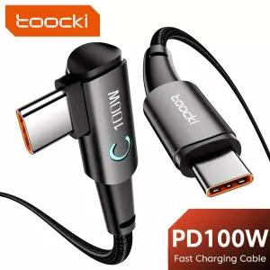 [호환] Toocki USB C에서 C 케이블, 90 도 고속 충전, C타입 날짜 코드,  프로, , 화웨이용, 100W