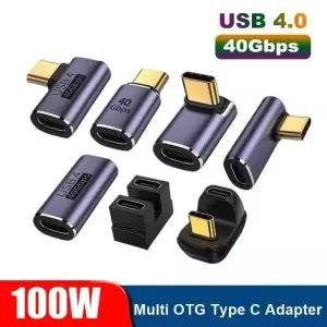 [호환] 타입 C 커넥터 4K OTG 플러그 100W 40Gbps 데이터 전송 초고속 충전 USB USB3.1 지원 8K 어댑터 확