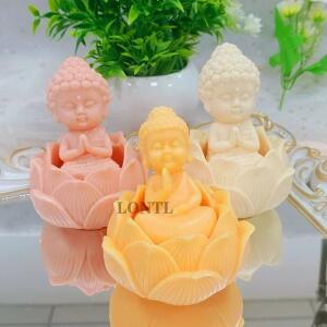 부처님 촛불 금형 3d Guanyin, Tathagata 조각 수지 공예 석고 수제 비누 얼음 도구 홈 선물