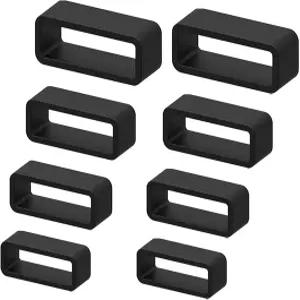 HMDZMR 8Pcs 시계 밴드 키퍼 스트랩 홀더 18mm/20mm/22mm/24mm 고무 루프 스마트 스포츠 관찰자용 교체용