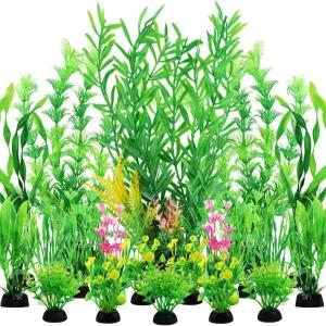 QUOZUO 어항 식물 20pcs 수족관 장식 녹색 인공 가정용 및 사무실 시뮬레이션용 액세서리 소형에서