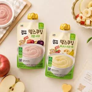 남양 맘스쿠킹 이유식 6개월 혼합 10개 (프룬 사과 5개 + 바나나 사과 배 5개)
