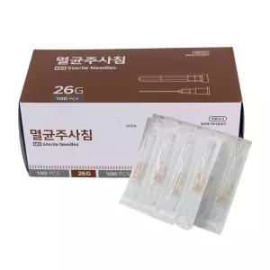 멸균 주사침 26G (100p) 압출 니들 짜는 도구 주사 바늘 압출기 피지 제거