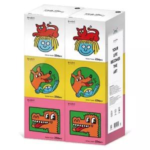 [한예지][추가쿠폰]키스해링 KIDS MINI 천연펄프 미용티슈 230매 6입 1팩