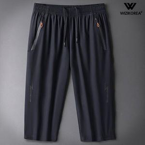 빅사이즈 지퍼포켓 밴딩 7부 반바지 남자 남성 팬츠 WI113PN