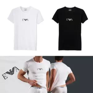 알마니 정품 런닝 CC715 반팔 티셔츠 면티 화이트 블랙