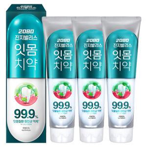 2080 진지발리스 허벌민트 치약 120g 3개