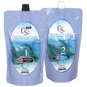 소망 씨에스 CS 트리트먼트 오징어먹물 헤어칼라 크림 염색약 500ml (색상 다크브라운) /(소량구매구성) /저자극염색약 새치커버/ 정품