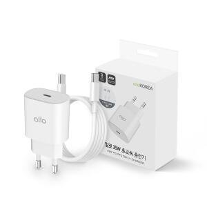 알로코리아 컴팩트 25W C타입 초고속충전기+고속충전 케이블 UC125PPS
