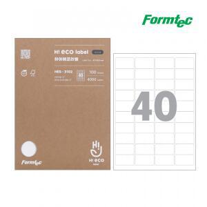 폼텍 A4 하이에코라벨 바코드용 라벨 40칸 100매 HES-3102 다용도 라벨지