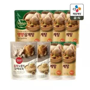 비비고 영양 삼계탕 800g x6개+듬뿍 누룽지닭백숙죽 420g x2개