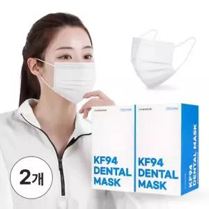 퓨어네이처 국산 볼밀착특허 KF94 덴탈형마스크 화이트 대형 1개씩 포장 2박스 총 60매