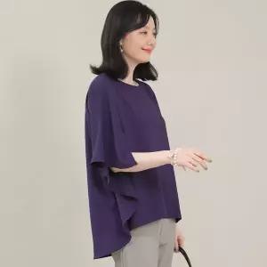[하프클럽/] 엄마옷 차르르 드레이프 가오리 트임 여성 여름 라운드 보트넥