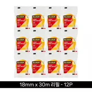 3M 스카치 다용도 테이프 550 리필(18mmx30m) 12개
