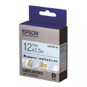 EPSON)라벨프린터리본 리락쿠마(SGR12CB)청색 흑문자/프린터/테이프/엡손/용지/터치/라벨링/호환/리필