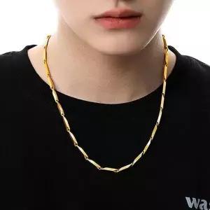 [하프클럽/]목걸이 18k 특수 압축 도금 남성 남자 대나무육각