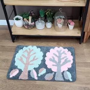 뽀송이 두툼 나무가든매트 욕실 현관매트 45x65cm/미끄럼방지/화장실/발판/쿠션/발/메트/씽크대/목욕탕