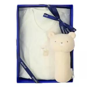 [갤러리아] (압소바출산,태교,배냇저고리세트)베어디모달배냇저고리+막대딸랑이세트(A1A-1010SET)