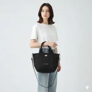 단톤 CORDURA CANVAS 2WAY TOTE BAG LE-MARAIS BLACK WHITE) 르 마레 투웨이 토트백)
