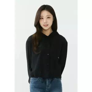 [잠뱅이](김해점)여) 밑단 스트링 시어서커 여성 세미오버핏 후드형 셔츠 AQ1WWU251