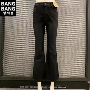 뱅뱅 HC04 봄여름여성부츠컷스판 검정얇은청바지 코듀라 인밴드 데님 나팔 편한 블랙