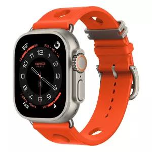 Apple Watch Hermes Ultra 3 GPS + Cellular 49mm 내추럴 티타늄 케이스 / 오랑쥬 네옹 Scub’H Diving