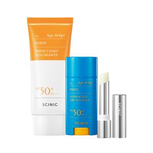 싸이닉 매일 자외선 차단 세트(퍼펙트 데일리 썬크림50ml+썬스틱15g+에센셜 립밤 클리어)