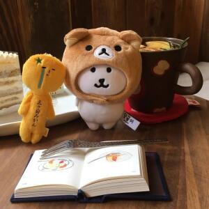 몽테조이 귀엽고 창의적인 10cm 면 인형 도로 고양이 헤드셋 작은 곰 아기 옷
