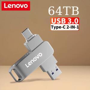 Lenovo 64TB USB3.2 플래시 드라이브 U 디스크 고속 메탈 2TB Pendrive 방수 Type-C Memoria USB 스틱 8TB
