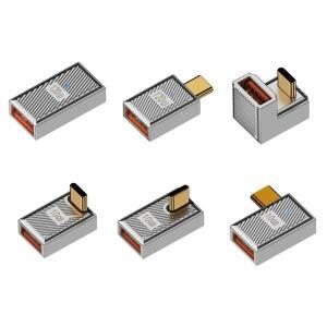 C타입 to USB A 3.1  10Gbps OTG 변환기  C 수컷 암컷 90 도 직각 U자형 어댑터  지지대 6A  120W 전원 충