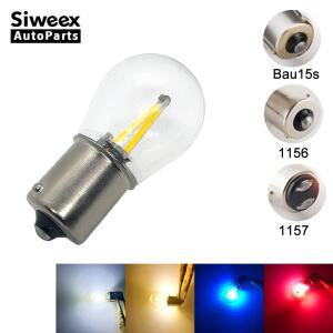 1X1156 BA15S 1157 BAY15D 자동차 LED 2 COB 필라멘트 라이트 턴 신호 전구 테일 주차 역방향 램프 12V DC